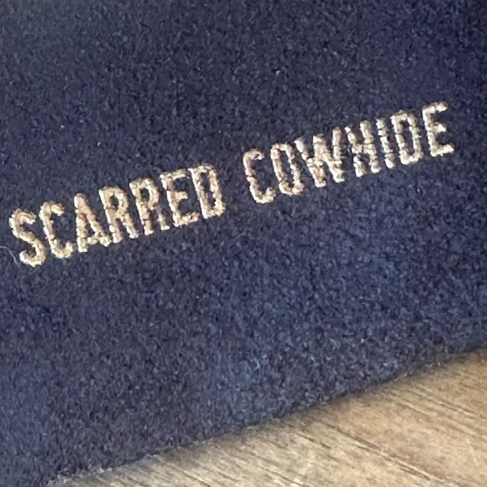 scarred cowhide sturdy belt